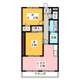 アクアハイツ【2階】の間取り