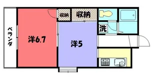 ハイツ中山【2階】の間取り