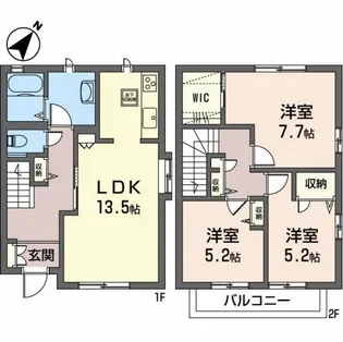 グランバリエB【2階】の間取り