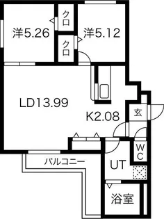 ルチェルナ中の島【4階】の間取り