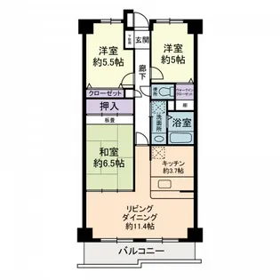 港北プラザ【4階】の間取り