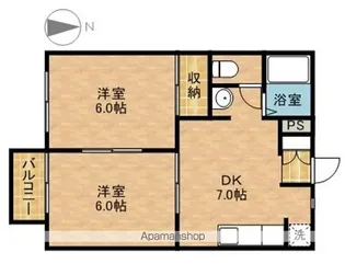 コーポ下石田III【2階】の間取り