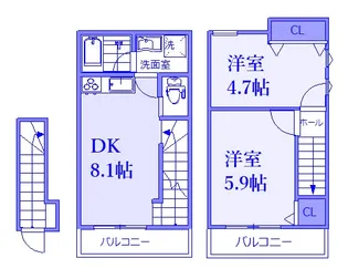 Dream横濱蒔田V【2階】の間取り