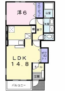 プラシード参番館【1階】の間取り
