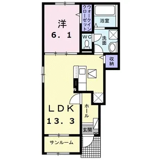 キョウハイムE【1階】の間取り