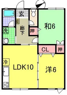 グランドハイツB棟【1階】の間取り