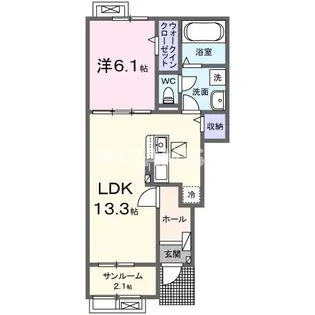 プロムナードメゾン参番館F【1階】の間取り