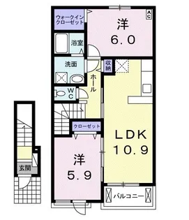 グラン ソレイユI【2階】の間取り