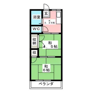 緑南ハイツ【2階】の間取り