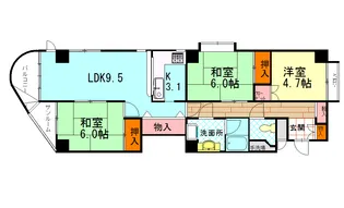 ロワイヤルユゥ・アルデーニ【6階】の間取り