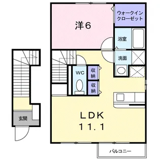 群馬県前橋市六供町5【アパート】の間取り