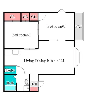 マリート百間川【1階】の間取り