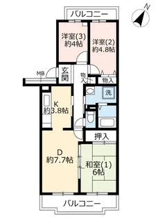 URアクティ佐貫【2階】の間取り