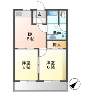 フジワラマンション【3階】の間取り