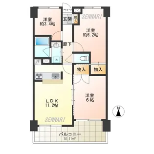 フラッツ北千住【5階】の間取り