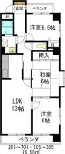 愛知県名古屋市守山区森孝東2【マンション】の間取り