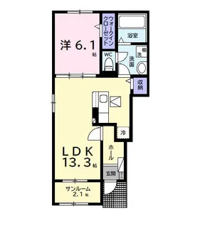ベルメランジェB【1階】の間取り