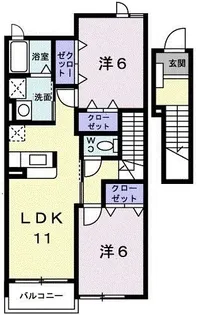 埼玉県川越市大字小堤【アパート】の間取り