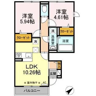 2LDKの間取り画像