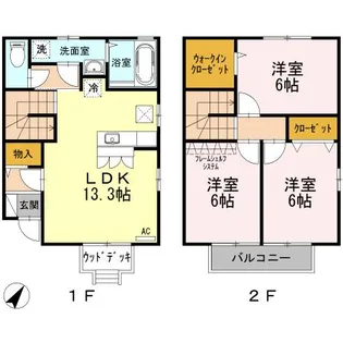 鳥取県鳥取市西品治【一戸建】の間取り