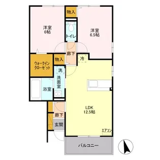 ヴァンクール B【2階】の間取り