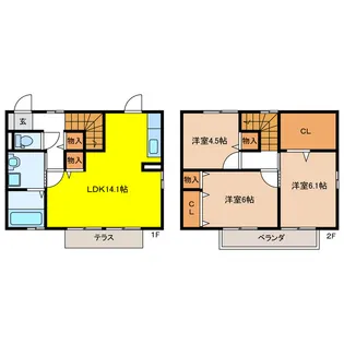 岐阜県岐阜市六条南3【アパート】の間取り