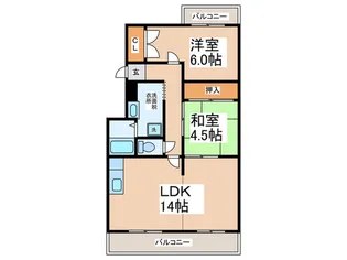 ベイリ-フマンション【2階】の間取り