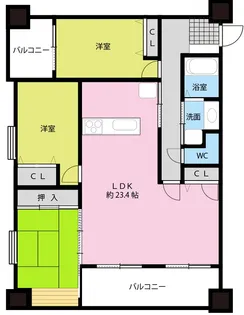 コアマンションネクステージ下通【9階】の間取り