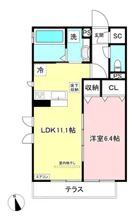 ボルーノ栗平【1階】の間取り