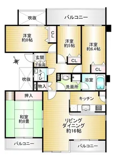 ハイツ東戸塚II B棟【5階】の間取り
