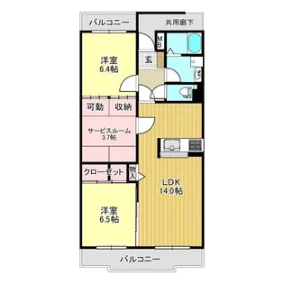 グリーングラスS【1階】の間取り