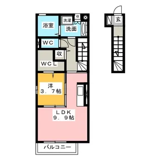 ハイツクラ【2階】の間取り