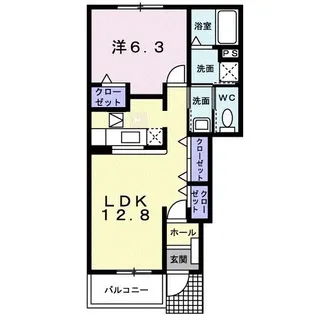 ウエストII【1階】の間取り