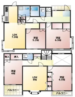 群馬県伊勢崎市赤堀鹿島町【アパート】の間取り