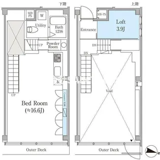 南麻布スキップフラット【3階】の間取り