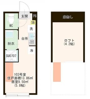 ハーモニーテラス浮間舟渡【1階】の間取り