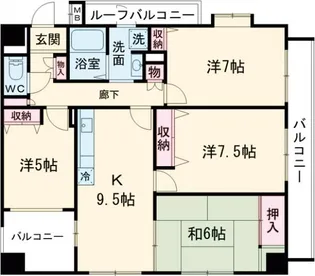 サンライズエモト【2階】の間取り
