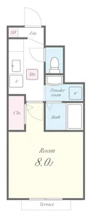 パークサイドイン桃山【1階】の間取り