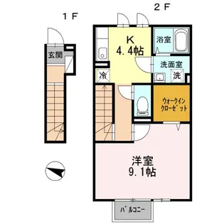 神奈川県秦野市幸町【アパート】の間取り