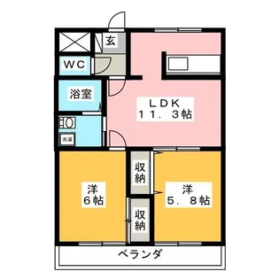 ロイヤルツインA【1階】の間取り