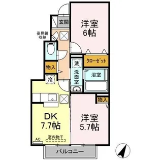 グレース天花【1階】の間取り