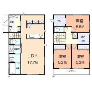 神奈川県厚木市温水西2【一戸建】の間取り
