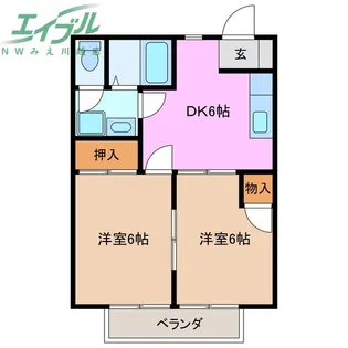 ハピネス【2階】の間取り