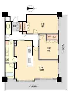 宮城県仙台市若林区五橋3【マンション】の間取り