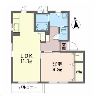 岩手県北上市大堤東1【アパート】の間取り