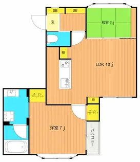 西小山アパートメント【2階】の間取り