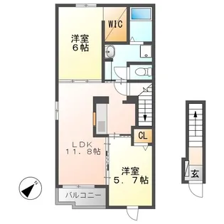 サン・プラシードIII【2階】の間取り