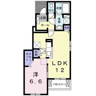 1LDKの間取り画像