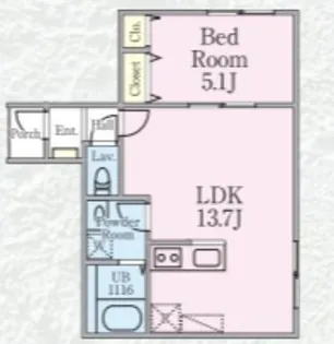 デベルト立花【1階】の間取り