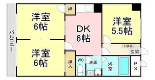 福岡県北九州市八幡西区御開3【マンション】の間取り